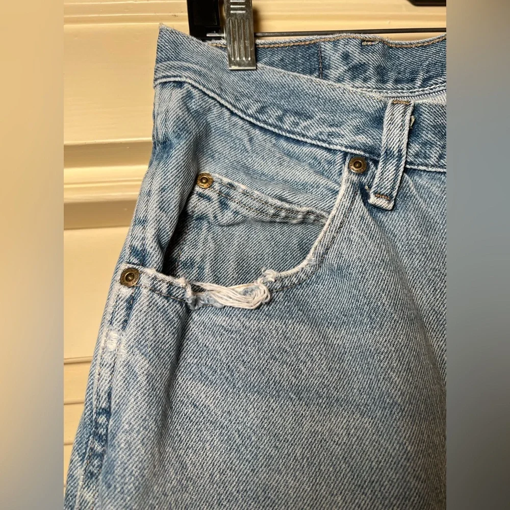 Vintage 90s Wrangler Regular Fit Straight Leg Distressed Jeans Denim size 12 - Picture 6 of 14